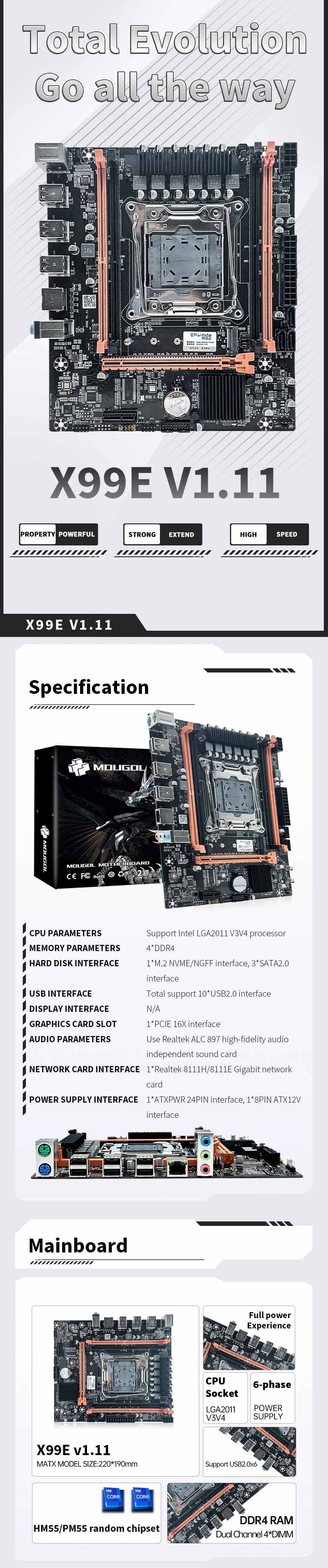 X99E-D4-Gaming-Motherboard-USB30-Dual-Channel-DDR4-Speicher-PCIEx16-LGA2011-3-Unterstuumltzung-fuuml-2022647-1